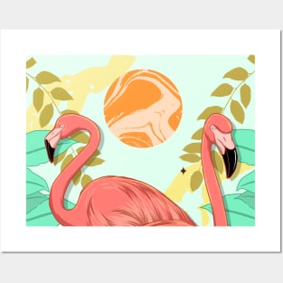 PINK Flamingos - Cute Animal RELAX BEACH Posters and Art